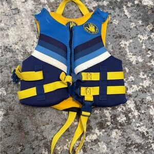 Body Glove Kids Blue & Yellow Life Vest Swim Jacket - Youth Safety PFD